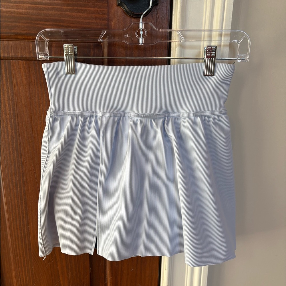 Spanx Get Moving Light Blue Pleated Skort